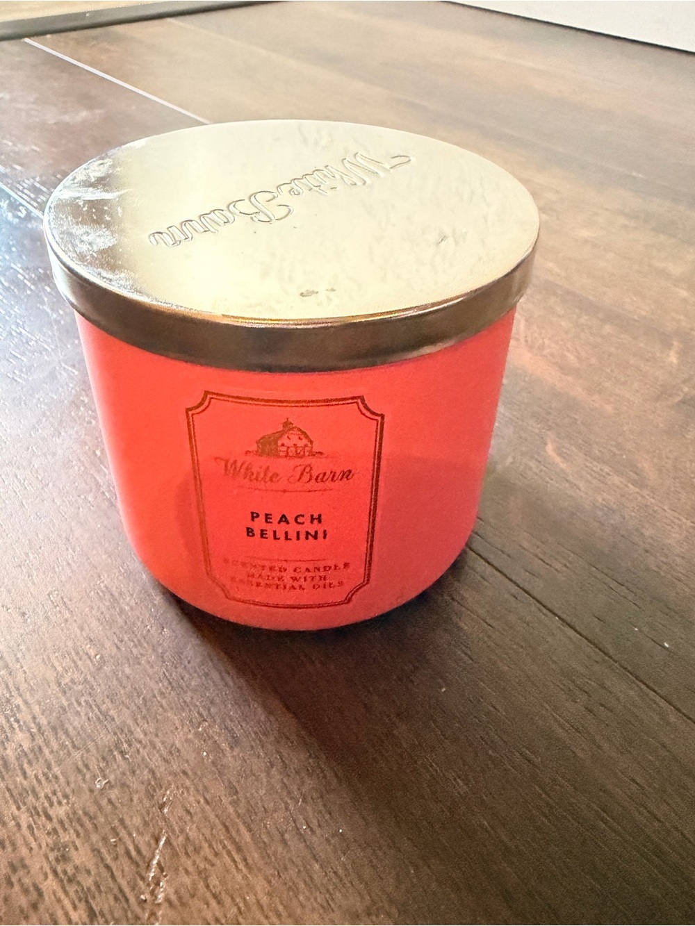 Bath & Body Works Peach Bellini Jar Candle - Coral - Picture 1 of 3